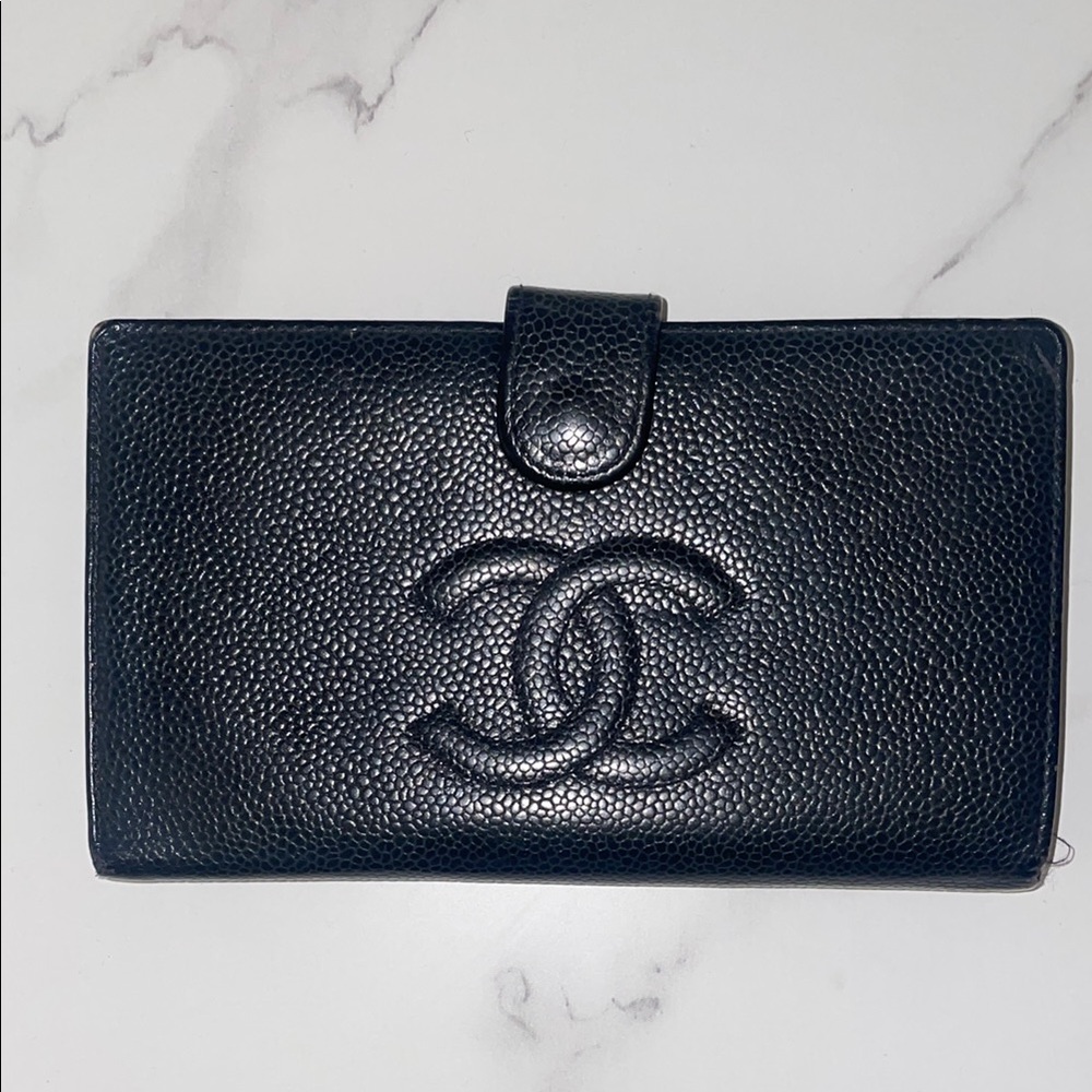 Chanel Black Key Card Holder with Iconic CC Logo